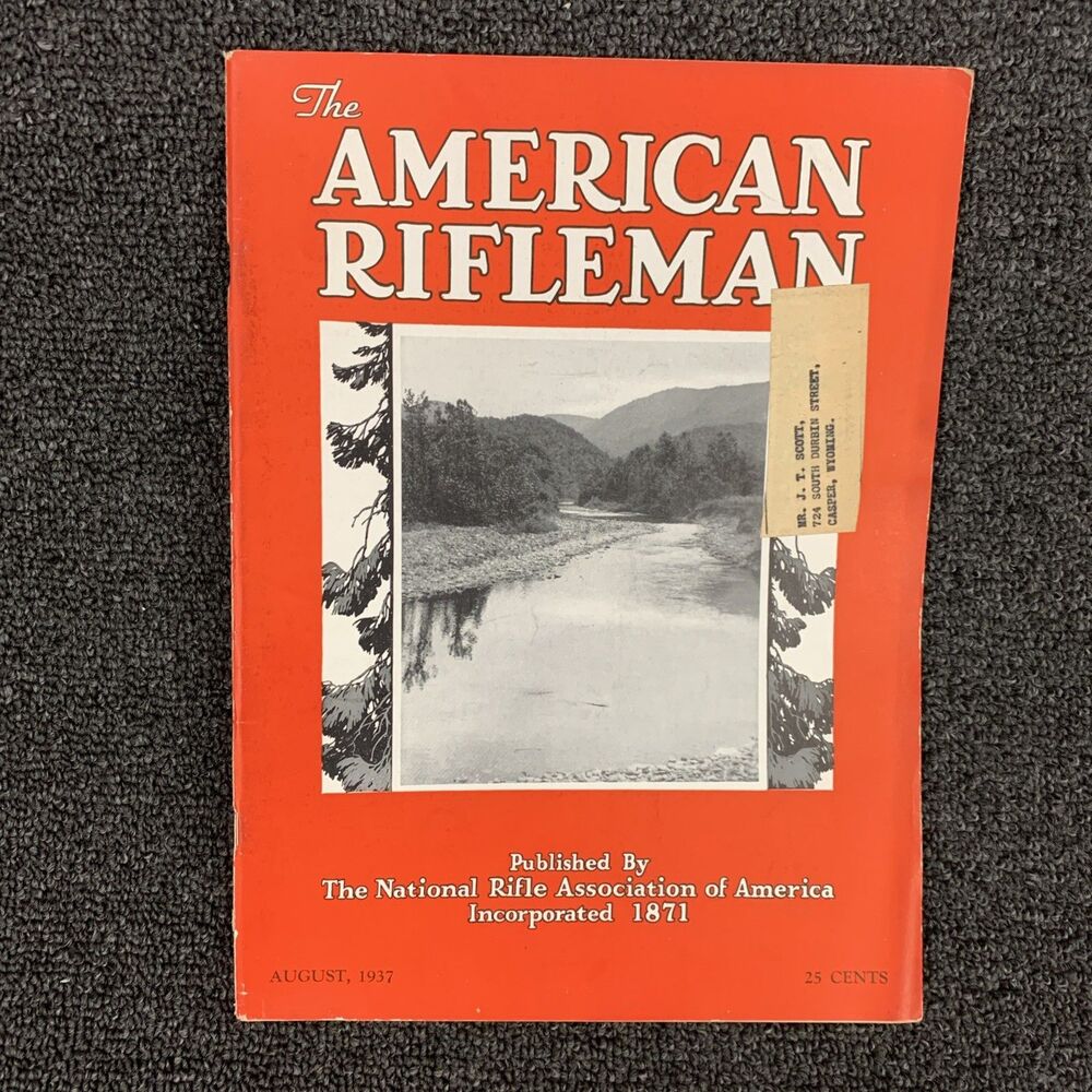 Vintage The American Rifleman Magazine August 1937 Sporting Hunting Firearms